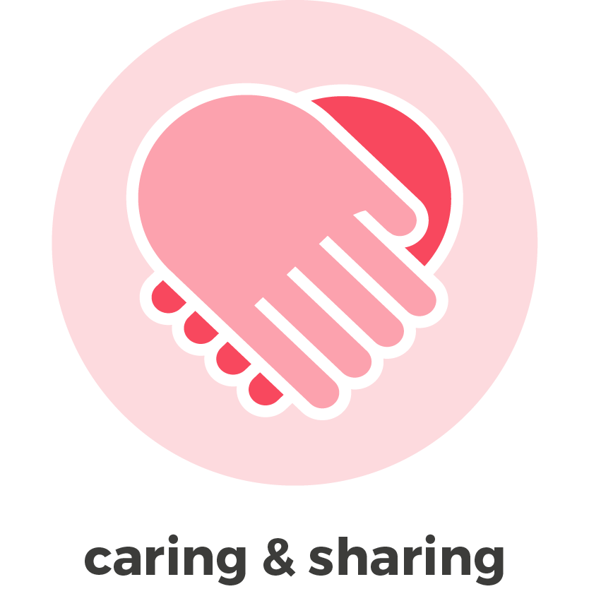 Caring and sharing icon