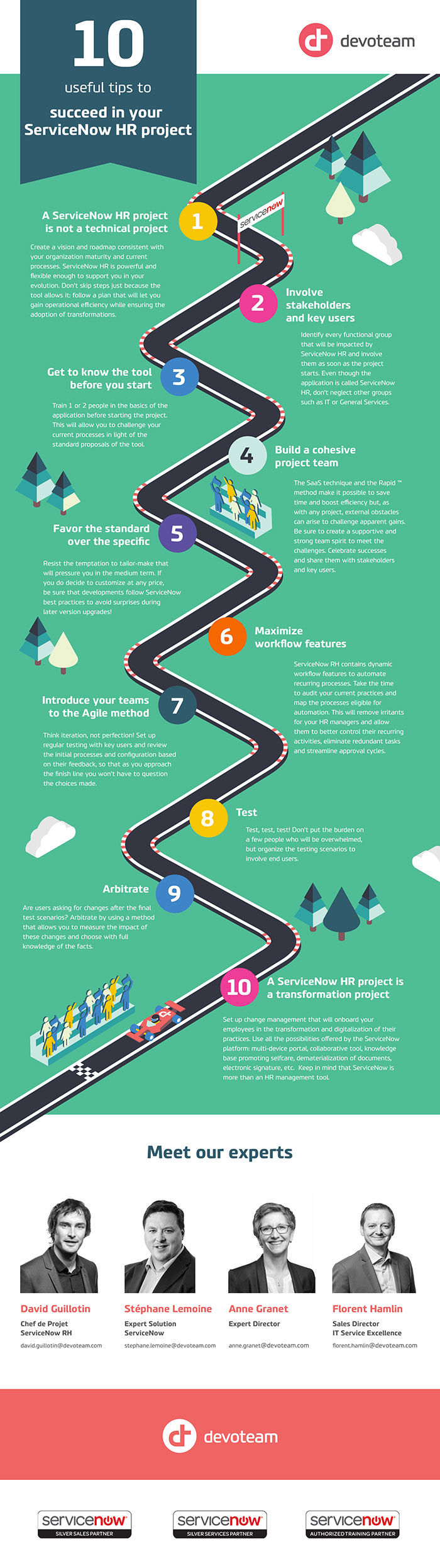 10 useful tips to succeed in your ServiceNow HR project infographic